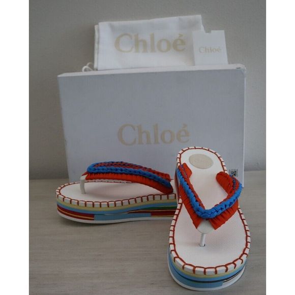 Chloe C22U620Y2 Women’s Sz 39 / US 9 Multicolor Lou Flat Platform Sandals $595 - Picture 3 of 12